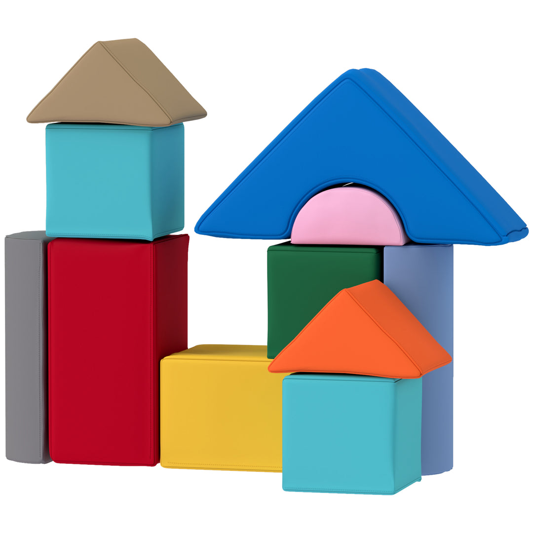 Qaba 11 Piece Soft Play Equipment for Kids 6-72 Months, Dark Colour