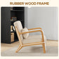 HOMCOM Armchair Upholstered Lounge Chair with Rubber Wood Frame Throw Pillows and Comfortable Cushion, White