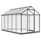 Outsunny 6' x 10' x 6.4' Walk-in Garden Greenhouse Polycarbonate Panels Plants Flower Growth Shed Cold Frame Outdoor Portable Warm House Aluminum Frame, Silver