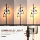 HOMCOM Arc Tree Floor Lamp with 5 Adjustable Rotating Lights, Modern Standing Gooseneck Reading Light for Living Room Bedroom Office, Satin Nickel
