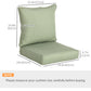 Outsunny Patio Chair Cushions, Thick Deep Seat Outdoor Seat Cushion with Back Cushion, Light Green