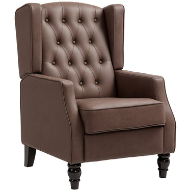 HOMCOM Faux Leather Armchair, Modern Accent Chair with Thick Padding for Living Room, Bedroom, Home Office, Brown