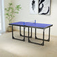 Soozier 6x3ft Compact Midsize Table Tennis Table Multi-Use Family Ping-pong Table Free Standing Folding Blue