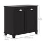 HOMCOM Tilt-Out Laundry Storage Cabinet, Bathroom Storage Organizer with Two-Compartment Tilt Out Hamper, White