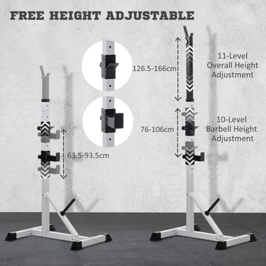 Soozier 2-Piece Barbell Rack, 53.5"-69.3" Height Adjustable Squat Rack Bench Press Rack, 440LBS Capacity