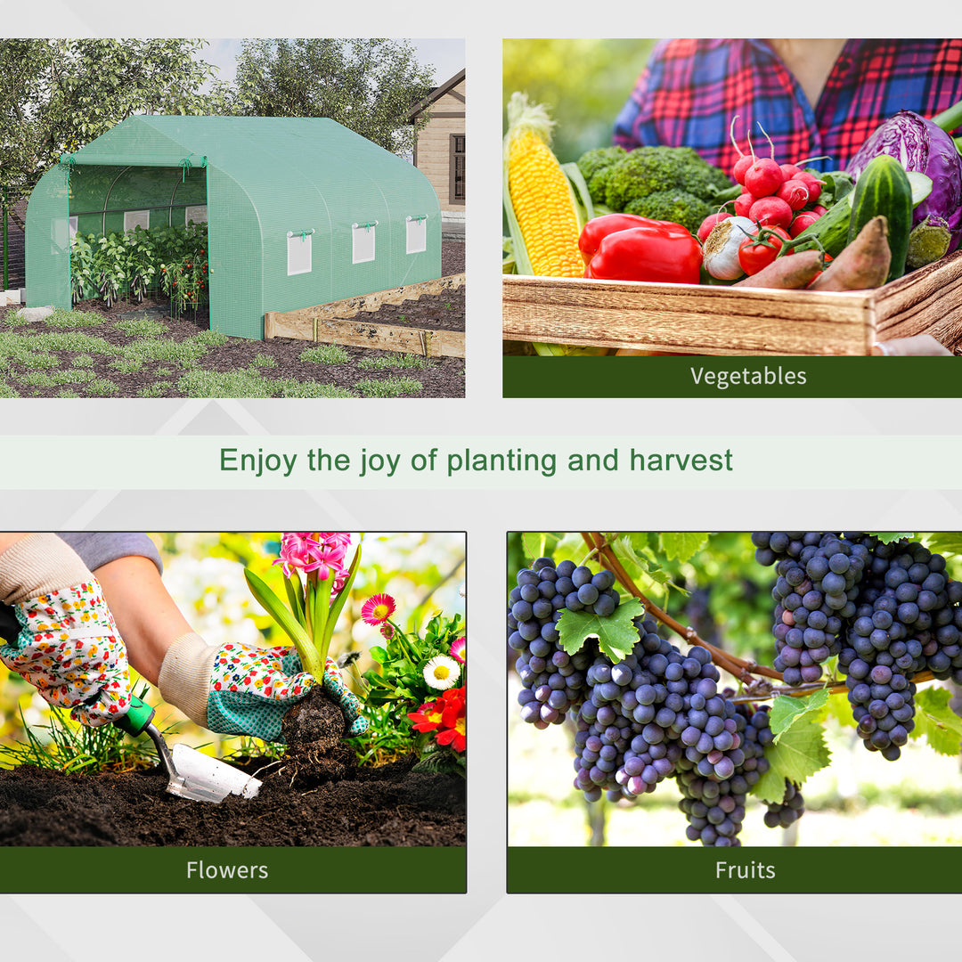 Outsunny Outdoor Greenhouse Walk-In Greenhouse Portable Greenhouse Canada Garden Plant Flower Seed Greenhouse W/ Premium Steel Frame