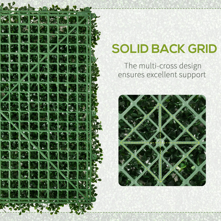 Outsunny 12-Piece Milan Artificial Grass, Fake Green Wall Grass with Water Drainage for Home, Garden, Light Green, 19.75" x 19.75"