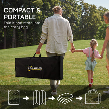 Outsunny Reversible Outdoor Rug with Carry Bag, 9' x 12' Waterproof Rug, Portable RV Camping Carpet for Backyard