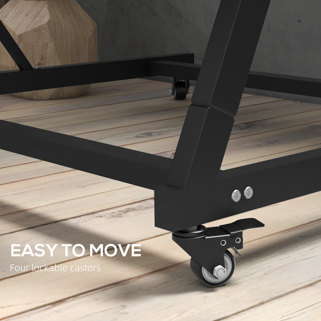 Outsunny 5-Tier Vertical Raised Garden Planter with 5 Boxes, Wheels, Outdoor Plant Stand for Vegetable Flowers, Brown