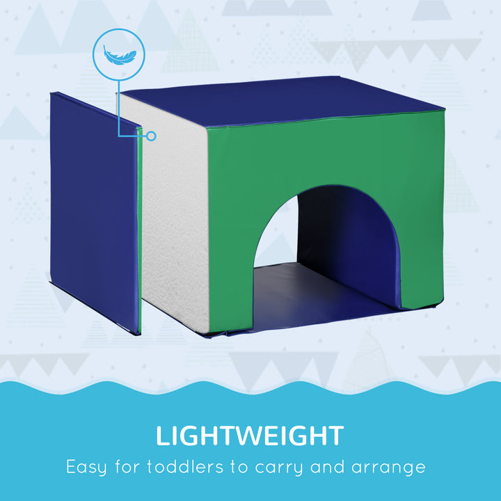 Qaba 7-piece Soft Play, Foam Climbing Blocks for Toddlers, Kids' Educational Climbing Crawling Toys, Kids Foam Play Set Stairs and Ramp, Multicolored