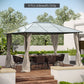 Outsunny 10' x 13' Universal Gazebo Sidewall Set with 4 Panels, Hooks/C-Rings Included for Pergolas & Cabanas, Beige