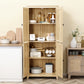 HOMCOM 72" Freestanding Storage Cabinet, Kitchen Pantry Cabinet with Doors and Shelves for Dining Room, White