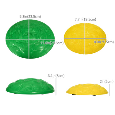 Outsunny 12 PCs Balance Stepping Stones for Kids with Anti-slip Mat, Turtle Shell Design, for Ages 3-8 Years, Stackable