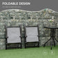 Outsunny Folding Outdoor Bistro Set, Patio Table and Chairs with Reclining Backrest and Round Dining Table, Brown