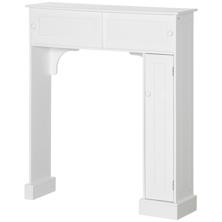 HOMCOM Modern Over The Toilet Storage, Bathroom Cabinets Over Toilet with 2 Sliding Doors, 3 Adjustable Shelves and Cupboard