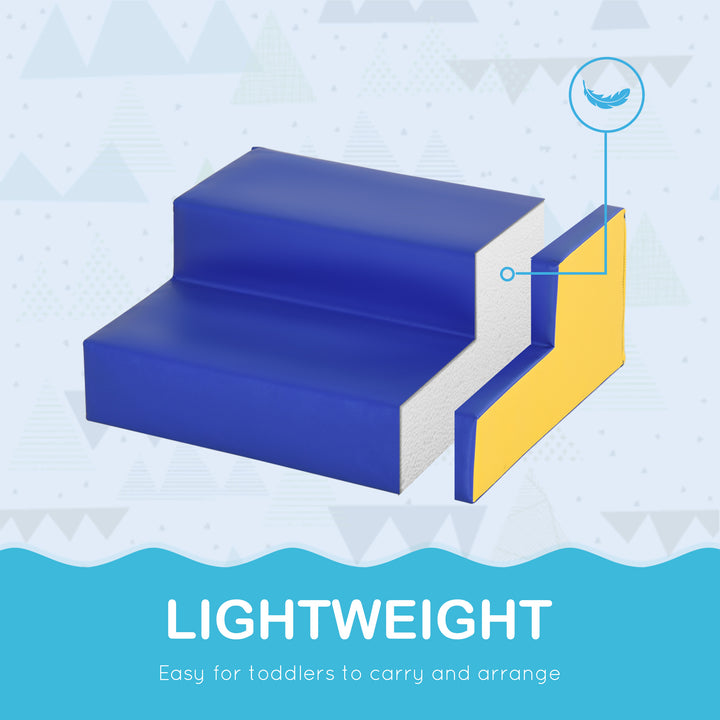 Soozier 2-Piece Climb and Crawl Activity Soft Play Set, Secure Foam Blocks Playset for Toddler Preschooler Babies Indoor, Activity Structure Play Equipment, Multi-colour