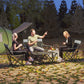 Outsunny 4 Piece Folding Camping Table and Chairs, Outdoor Lawn Chair Set w/ Table, Cup Holders for Hiking, Picnic, Grey