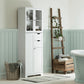 HOMCOM Tall Bathroom Storage Cabinet, Floor Bathroom Cabinet with Adjustable Shelves, for Kitchen, Living Room, White