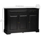 HOMCOM Modern Sideboard Cabinet, Buffet Cabinet with 2 Drawers and Adjustable Shelves, Buffets Tables for Dining Room, Black
