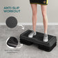 Soozier Adjustable Aerobic Stepper, 3-Level with Risers 4", 6", 8" Exercise Step Platform for Home Gym Fitness Workout, 330lbs Weight Capacity, Grey