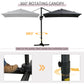 Outsunny 8'x8' Square Patio Hanging Offset Umbrella, Outdoor Cantilever Parasol w/ Cross Base, Cream White