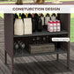 Outsunny Bar Height Outdoor Rattan Table, Patio Wicker Bar Table with 2 Storage Shelves, 55.1" x 18.5" x 37", Brown