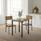 HOMCOM Dining Table Set for 2, 3 Piece Kitchen Table and Chairs with Metal Legs for Small Spaces, Natural Wood