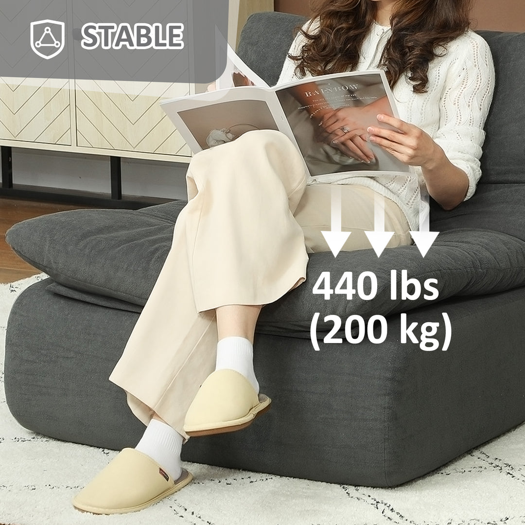 HOMCOM Floor Sofa with Single Piece Ultra High-Density Foam, Armless Floor Chair for Living Room, Bedroom, Home Office, Green