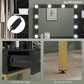 HOMCOM Illuminated Dressing Table, LED Vanity Table with Mirror, 3 Drawers and Storage Shelves for Bedroom, Black