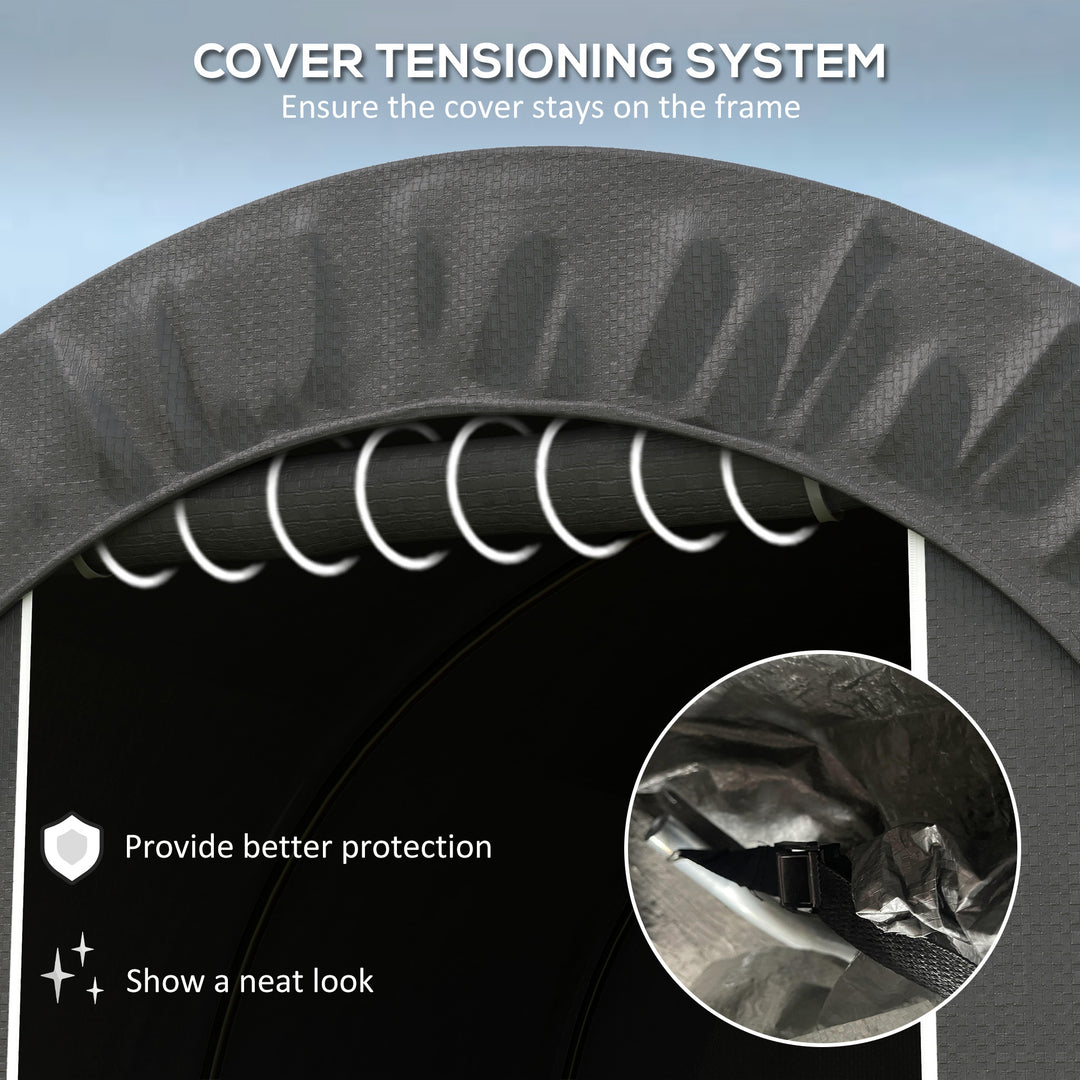 Outsunny 6' x 8' Outdoor Storage Shed, Heavy Duty Galvanized Steel Portable Shed for Bike, Motorcycle, Garden Tools, Dark Grey