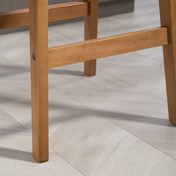 HOMCOM Modern Bar Stools Set of 2, Counter Height Bar Chair with PU Leather Wooden Frame Padding Seats for Dining Room Home Bar, Dark Brown