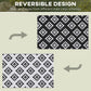 Outsunny Reversible Outdoor RV Rug, Patio Floor Mat, 6' x 9' Plastic Straw Rug for Backyard, Deck, Beach, Camping, Black & White