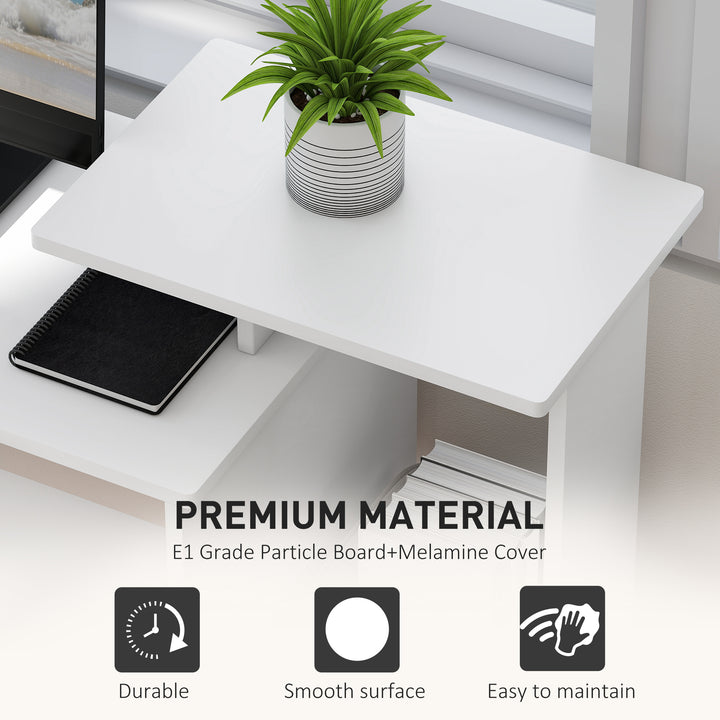 HOMCOM Computer Desk with Sliding Keyboard Tray Storage Drawer Shelf Home Office Workstation Grey