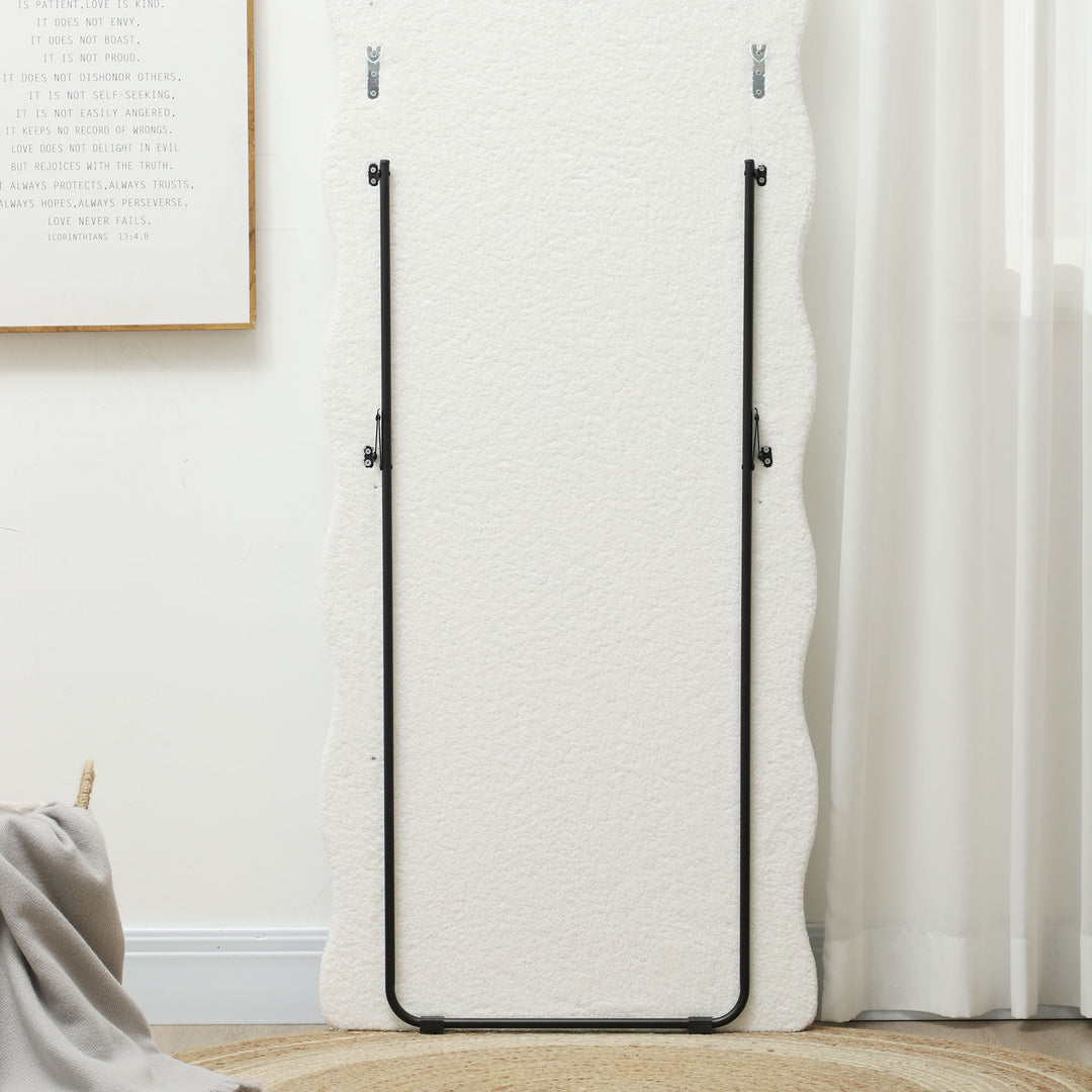 HOMCOM Floor Standing Mirror, Full Length Mirror, Free Standing, Leaning or Wall Mirror with Frame and Arched Top, White