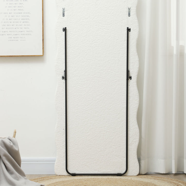 HOMCOM Floor Standing Mirror, Full Length Mirror, Free Standing, Leaning or Wall Mirror with Frame and Arched Top, White