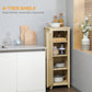 HOMCOM 48" Farmhouse Kitchen Pantry Storage Cabinet with Barn Door, Kitchen Pantry Cabinet with Adjustable Shelves, Natural