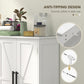 HOMCOM Bathroom Floor Cabinet, Farmhouse Bathroom Storage Cabinet with Adjustable Shelf, Black
