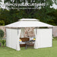 Outsunny 10'Â xÂ 13' Double Roof Patio Gazebo, Outdoor Gazebo with Curtains, for Garden, Lawn, Backyard and Deck, Cream White