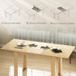 HOMCOM Modern Extendable Dining Table, 55.1 x 31.5 in, for 6-8 People, Expandable Dining Table for Kitchen, Natural Wood