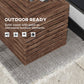 Outsunny 2-in-1 Outdoor Umbrella Base Storage Box Wooden Patio Side Table, Brown