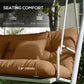 Outsunny 4-Piece Back and Seat Cushion Pillows Replacement and Pillows, Patio Chair Cushions Set with Ties, Tan