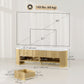 HOMCOM TV Stand, Modern TV Table with Marble-Effect Top, 3 Drawers and 2 Open Shelves for 32-65 Inch Television, Natural