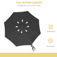 Outsunny 9.6 x 9.6 ft Wall Mounted Umbrella with Rotate, Patio Market Umbrella Parasol for Outdoor with Crank, Charcoal Grey