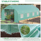 Outsunny 20x10x7ft Walk-in Steeple Greenhouse Outdoor Backyard Plant Seed Growth Tunnel Shed Warm House with 2 Anchor Way White