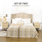 HOMCOM Boho Design Nightstand Set of 2, Side End Table with 2 Drawers for Living Room, Bedroom