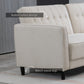 HOMCOM Convertible Bed with Couch, Button Tufted Fabric Sofa Bed with Adjustable Back for Living Room, Charcoal Grey