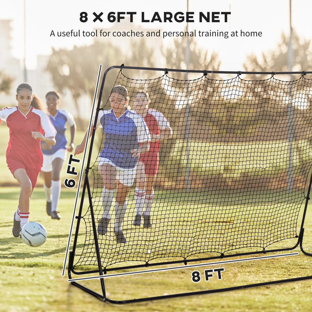 Soozier 8' x 6' Soccer Rebounder Net with 5 Adjustable Angles for Backyard Park Training Practice