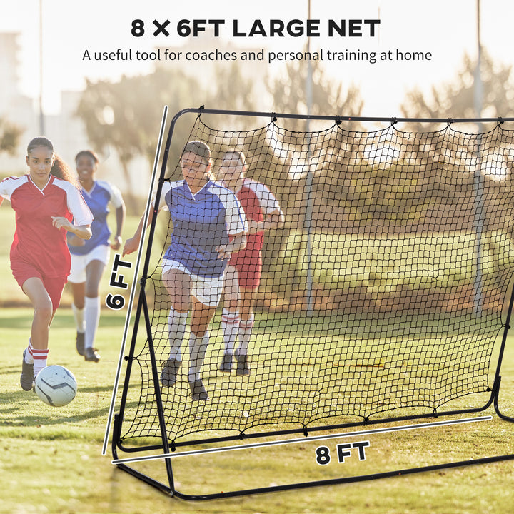 Soozier 8' x 6' Soccer Rebounder Net with 5 Adjustable Angles for Backyard Park Training Practice