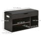 HOMCOM Shoe Bench Entryway Storage Rack with Padded Cushion, Hidden Storage for Hallway, Living Room, Black