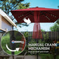 Outsunny 6' x 10' Patio Umbrella with 22 LED Solar Lights and Tilt, Rectangular Outdoor Table Umbrella with Crank, Beige